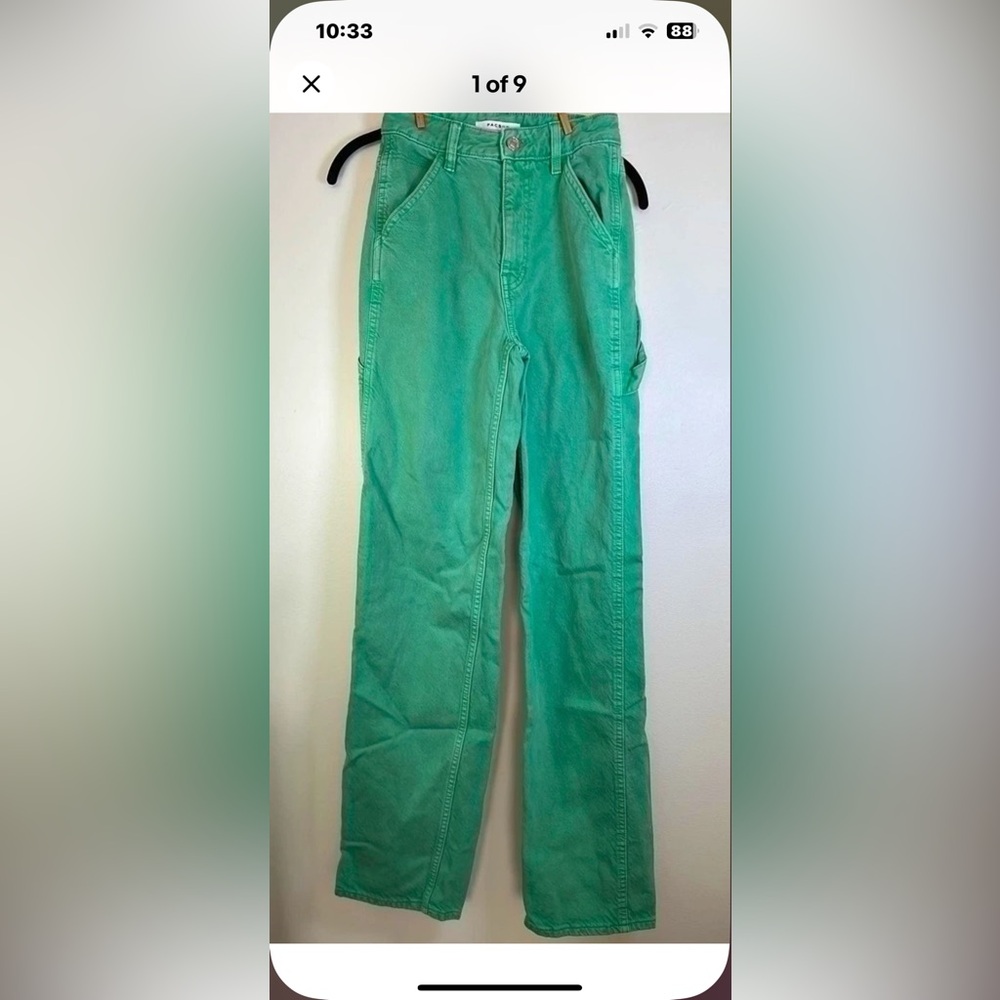 PacSun Eco Green BF Carpenter Pants Womens 23X32 100% Cotton‎ Jeans Whimsy Y2K